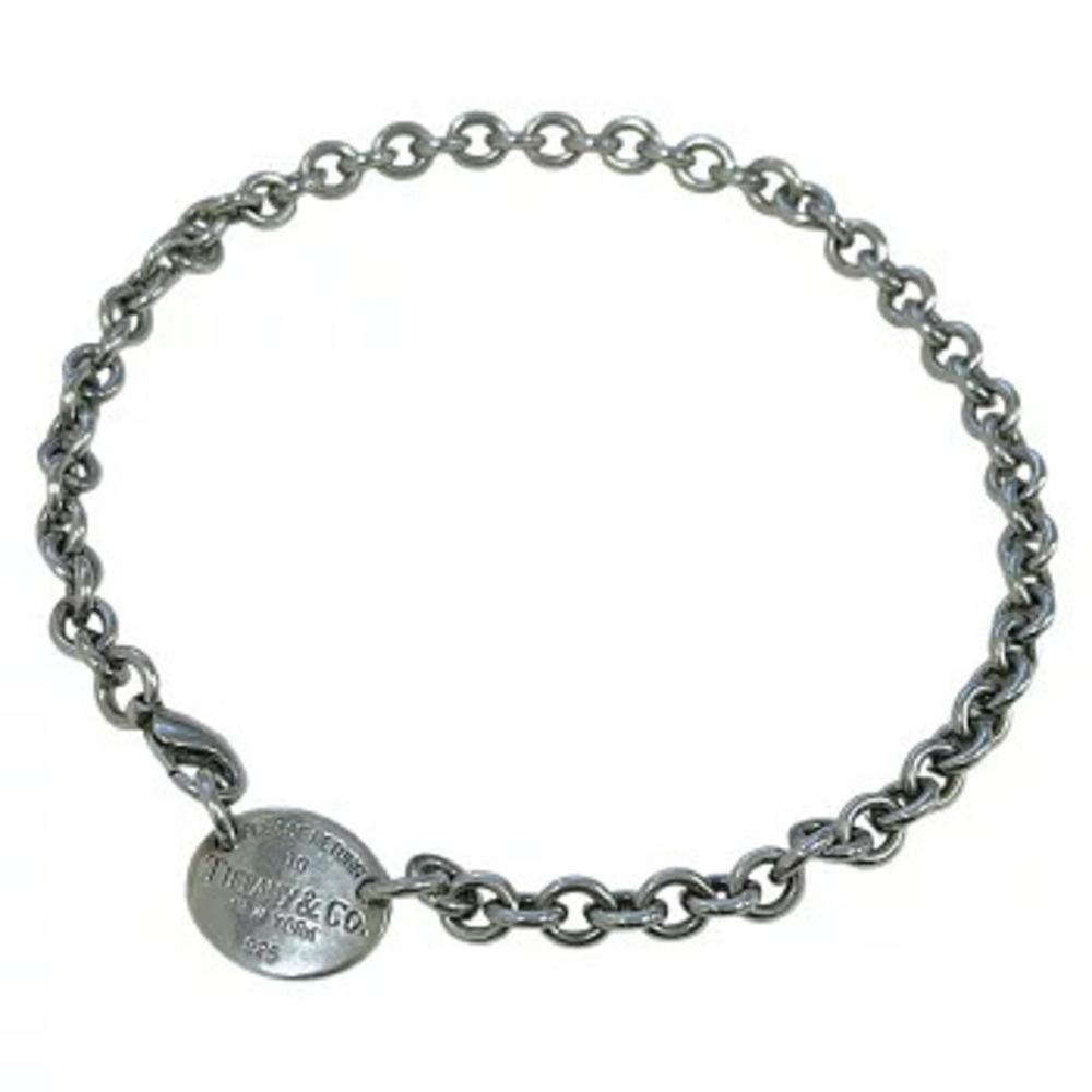 TIFFANYCo Tiffany to Oval Necklace Sterling Silver Pendant Choker Accessory